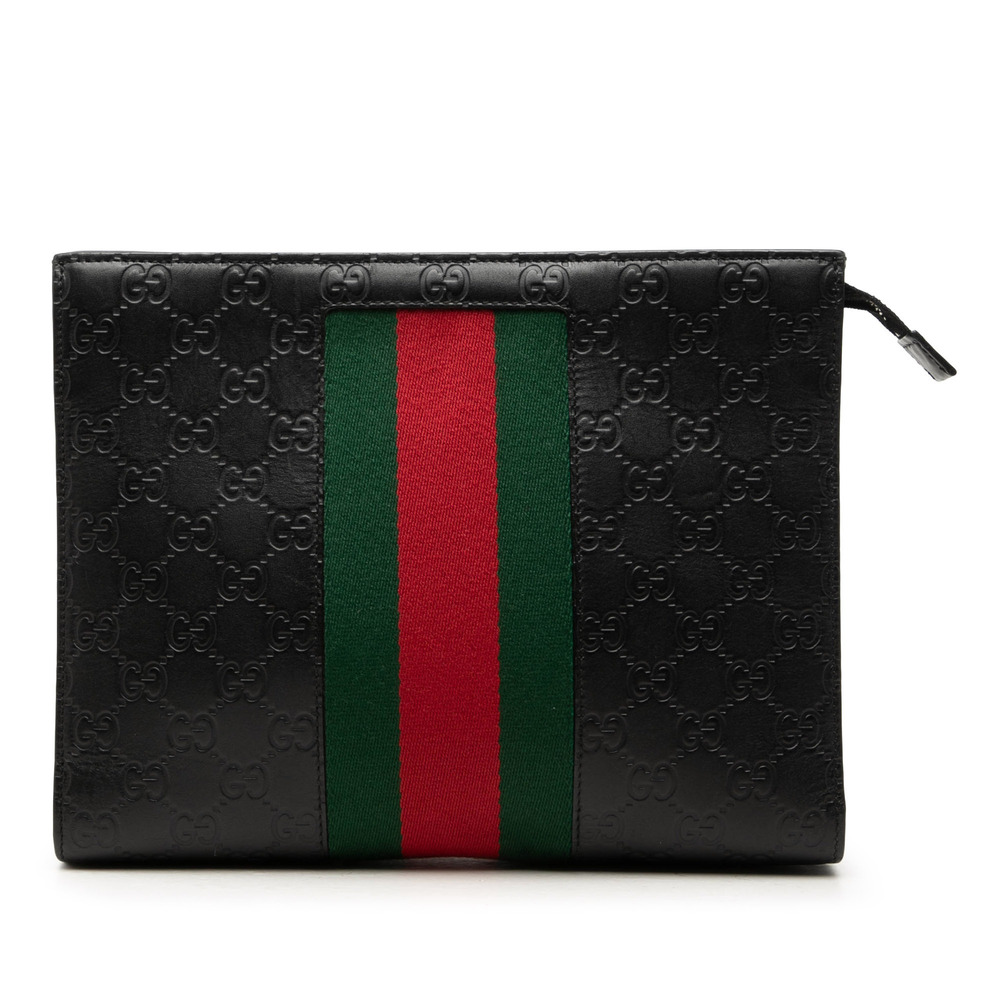 Pre-Loved Gucci Guccissima Web Clutch
